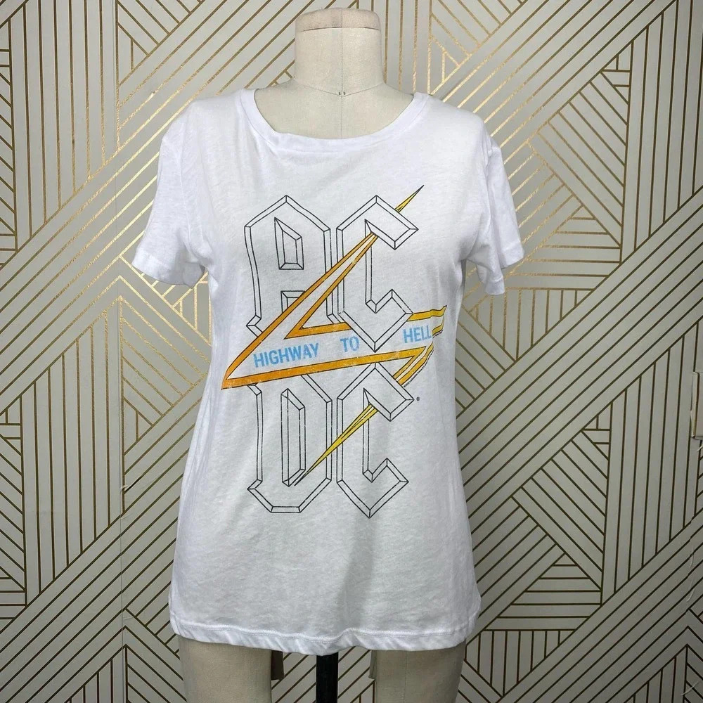 Chaser AC/DC Highway‎ to Hell White Tee Shirt